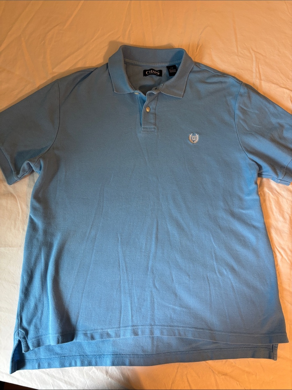 Chaps Men’s Sky Blue Polo with Embroidered Crest
